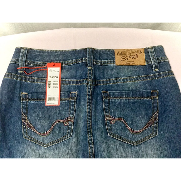 Vintage Esprit Denim Mini Skirt Medium - Picture 5 of 5